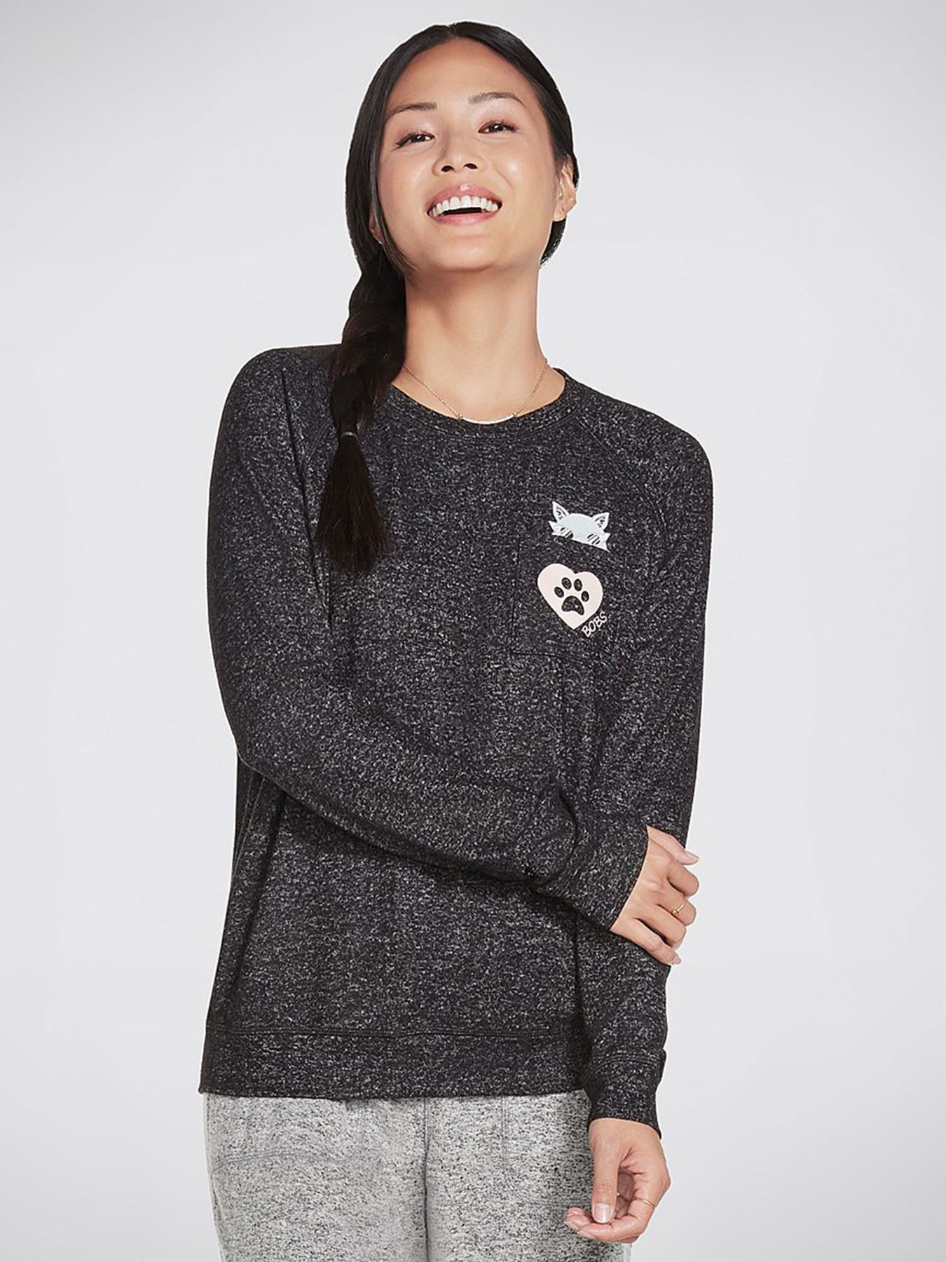 Лонгслив Skechers BOBS SHADY CAT модель BW3LT70 BKCC Фото