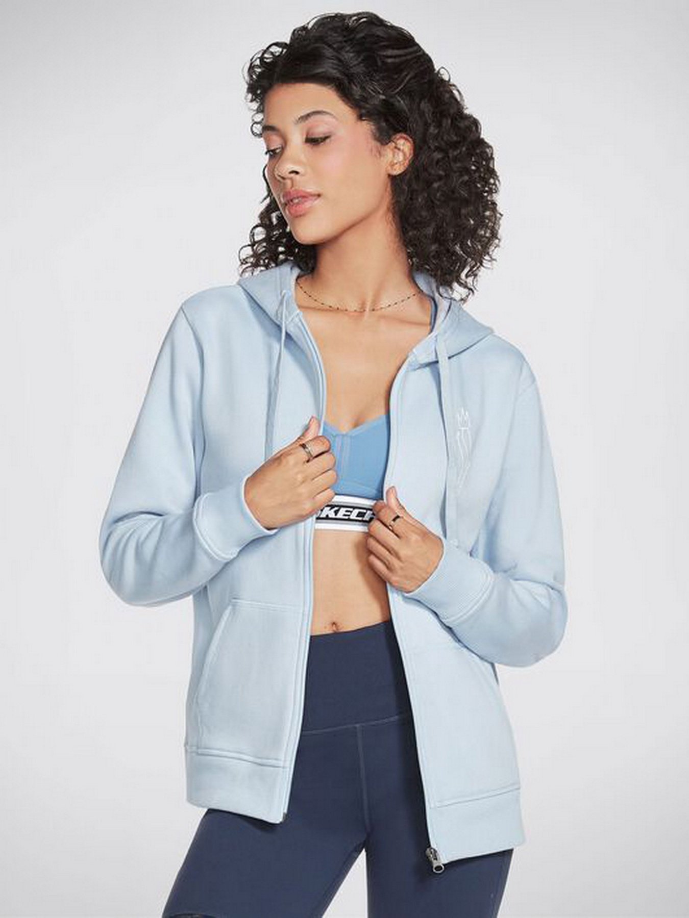 Худи Skechers DIAMOND CROWN FRONT ZIP HOODIE модель WJA205 BLPW Фото