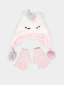 Шапка/перчатки Skechers Plush Unicorn Hat Set модель SGC6019OFWT Фото