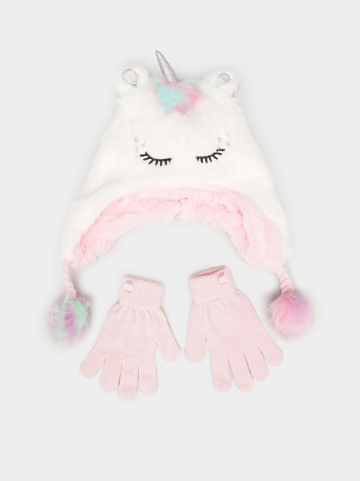 Шапка/перчатки Skechers Plush Unicorn Hat Set модель SGC6019OFWT Фото