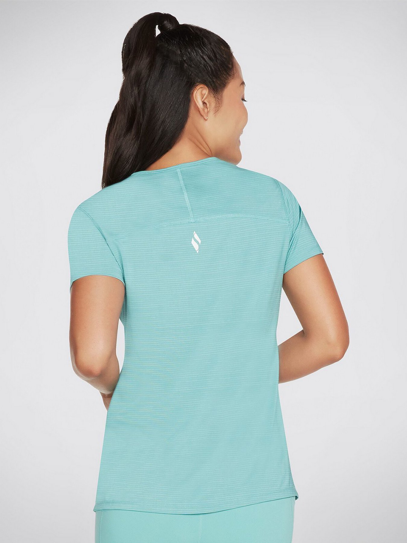 Футболка спортивная Skechers GO WALK Wear™ Motion Stripe Strand модель W1TS334 TURQ Фото