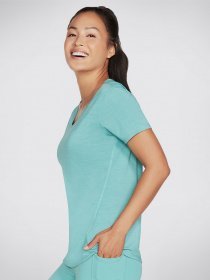 Футболка спортивная Skechers GO WALK Wear™ Motion Stripe Strand модель W1TS334 TURQ Фото