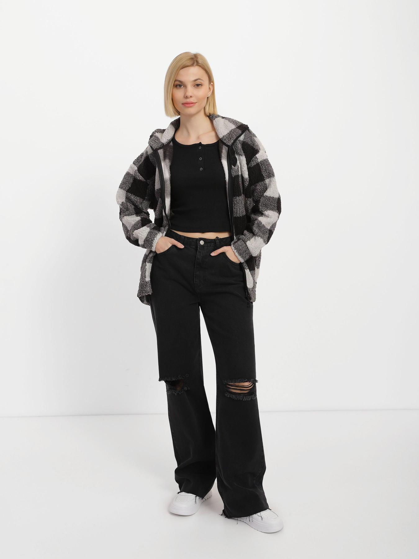 Кофта Skechers BOBS Apparel Snuggles Buffalo Check модель BW3JA38 GYMT Фото