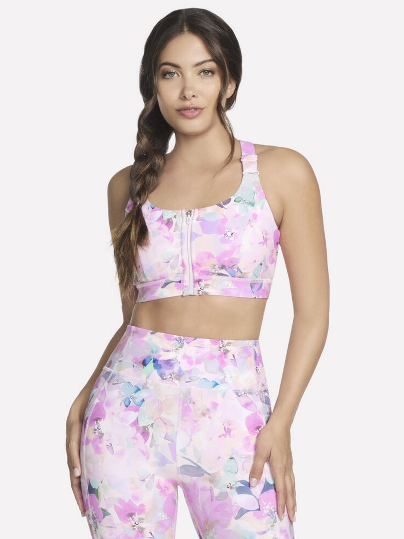 Топ спортивный Skechers Go Walk Seascape Floral Zip модель BR30 CRMT Фото