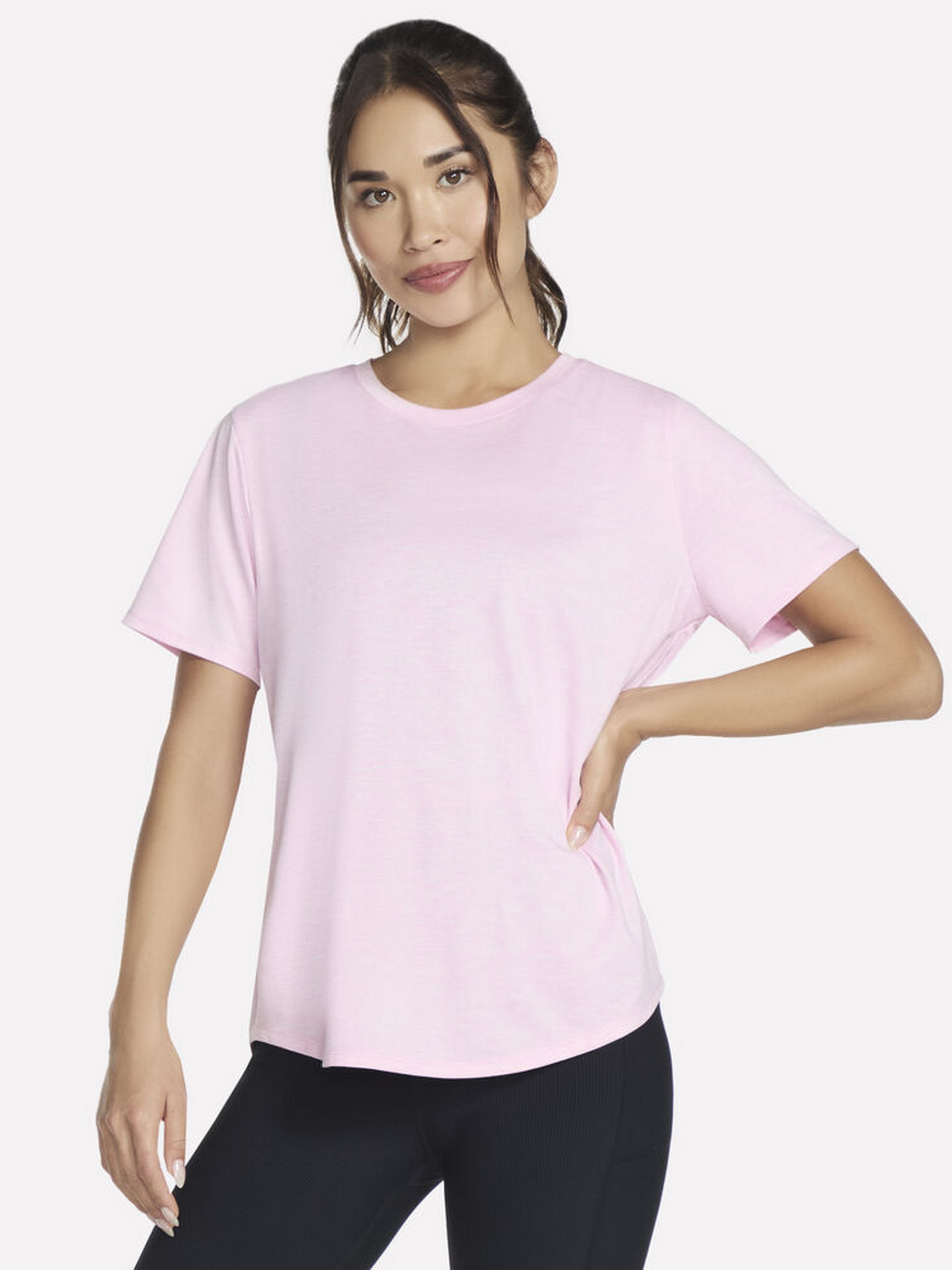 Жіноча Спортивна футболка Skechers GODRI SWIFT TEE (KY650) колір рожевий, матеріал поліестер/спандекс