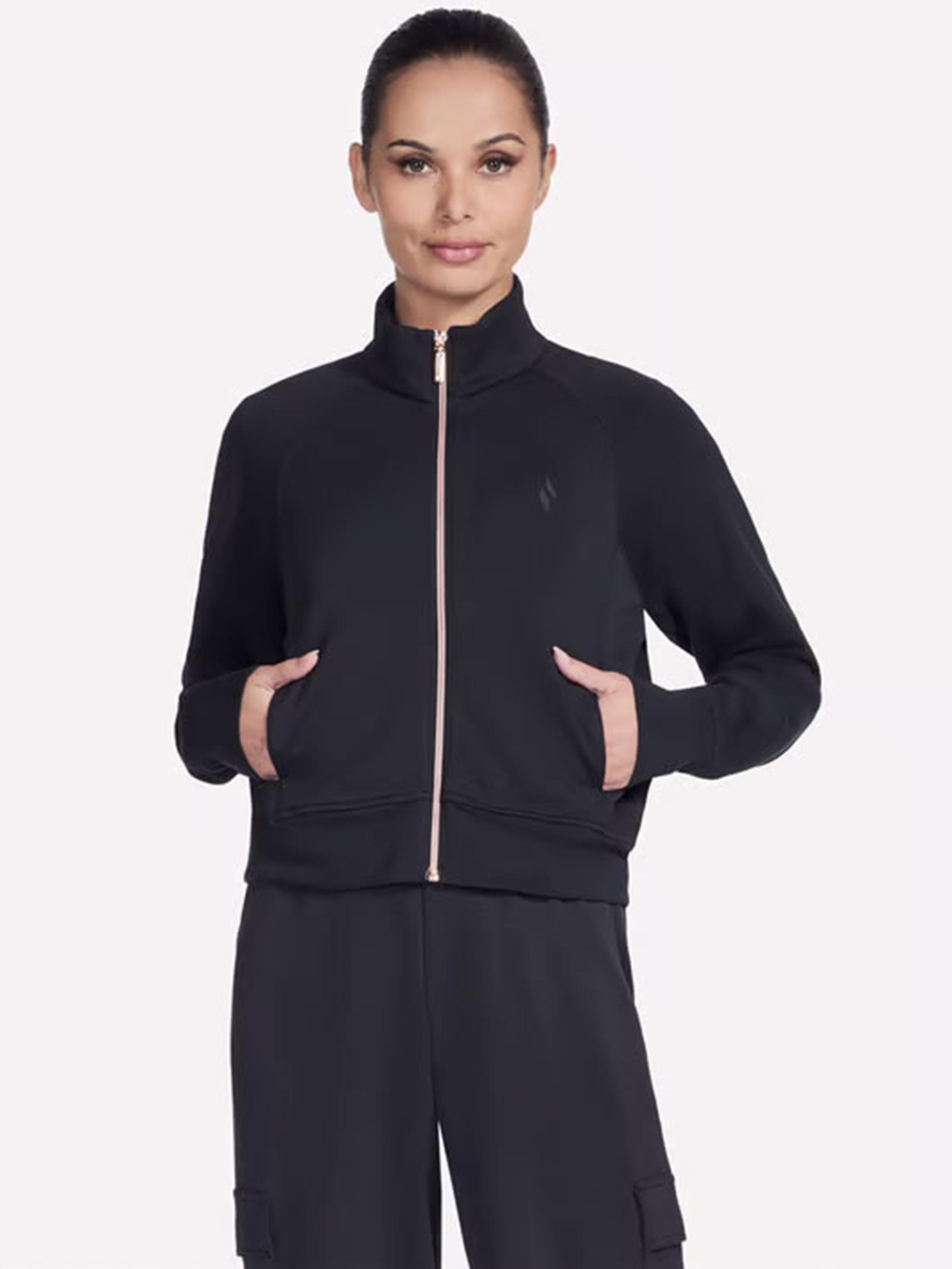 Жіноча Спортивна кофта Skechers SKECHERS COZY LUXE JACKET (KY666) колір чорний, матеріал віскоза/поліестер