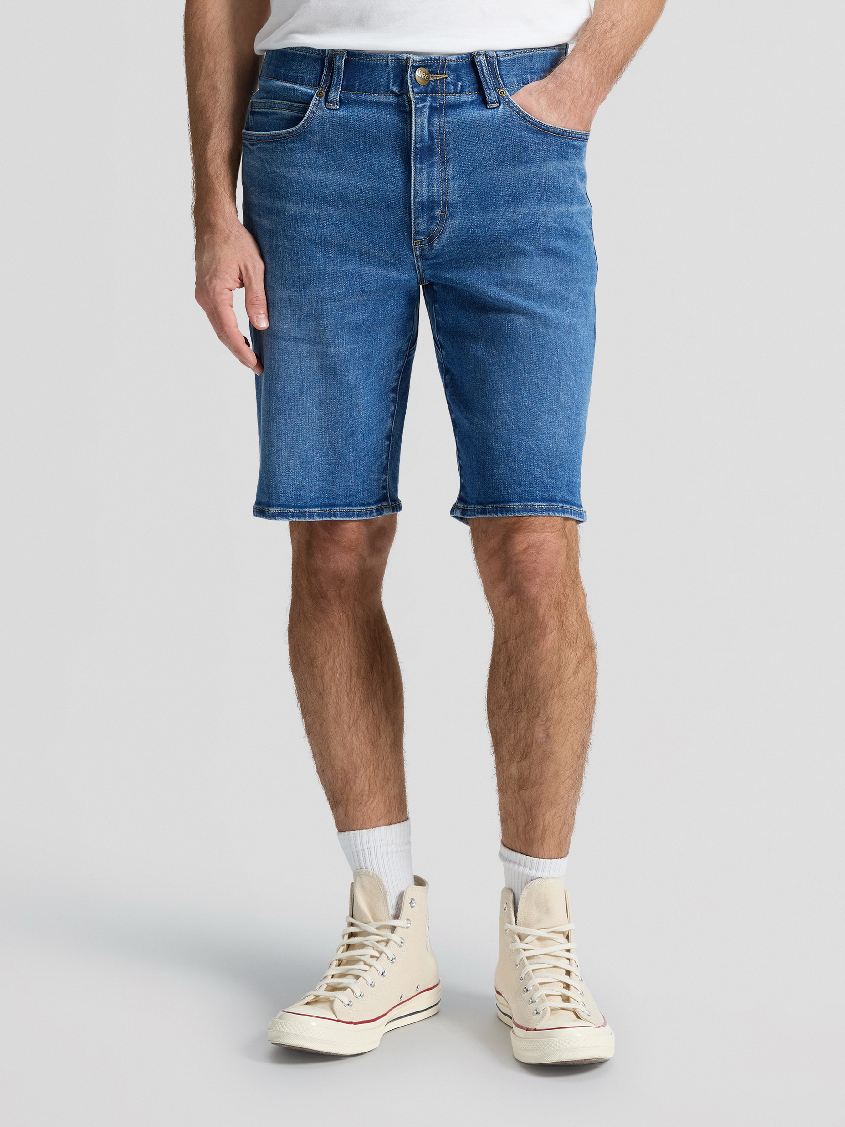 Чоловічі Джинсові шорти Lee XM 5 POCKET SHORT (LEE772) колір синій, матеріал бавовна/поліестер