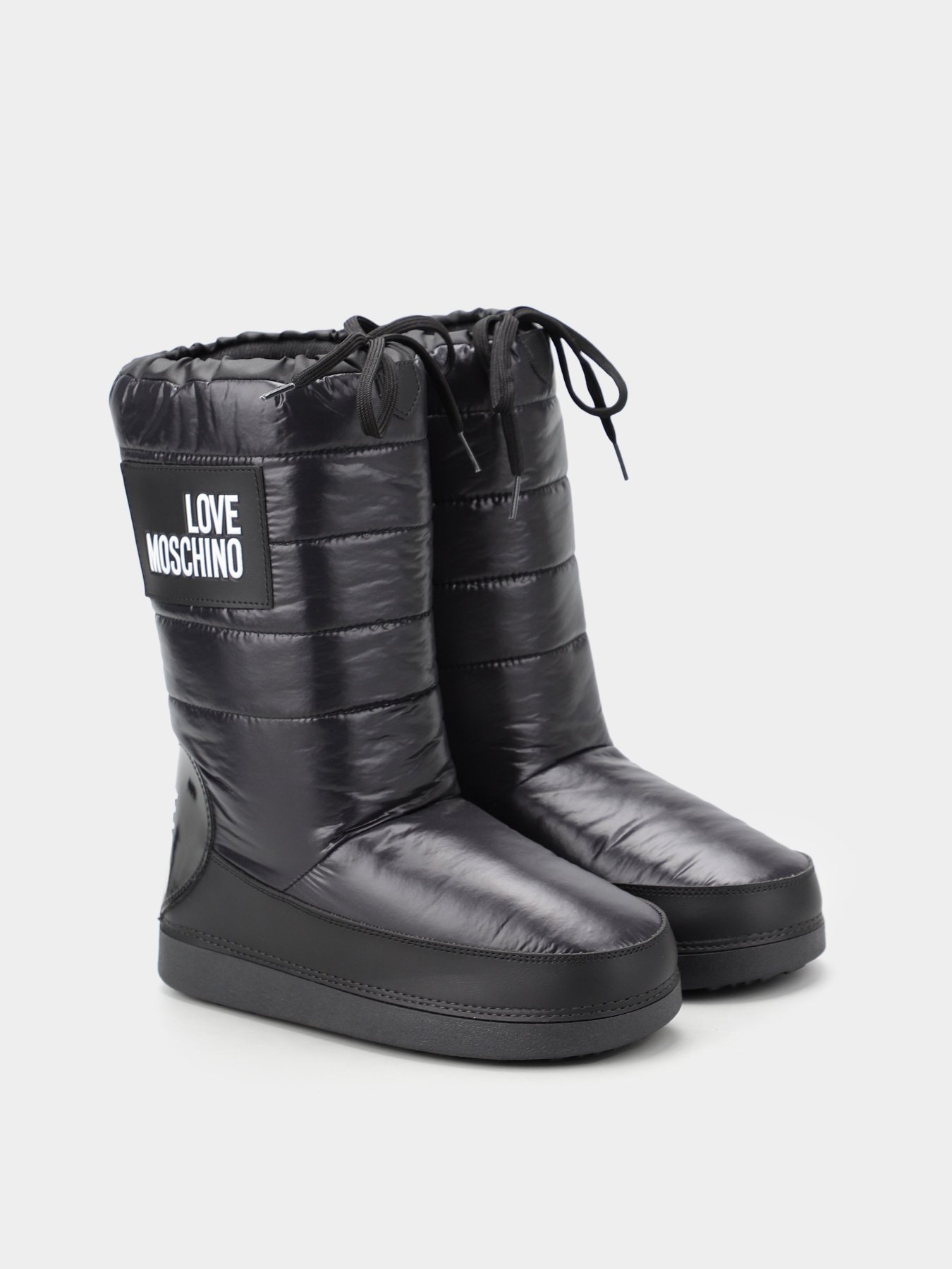 Чоботи дутики Love Moschino модель 1211204_чорний з білим Фото