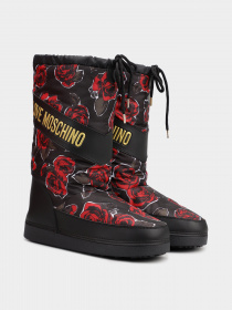 Сапоги дутики Love Moschino модель 1211207_чорний комб. Фото