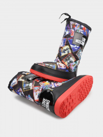 Сапоги дутики Love Moschino модель 1211201_чорний комб. Фото