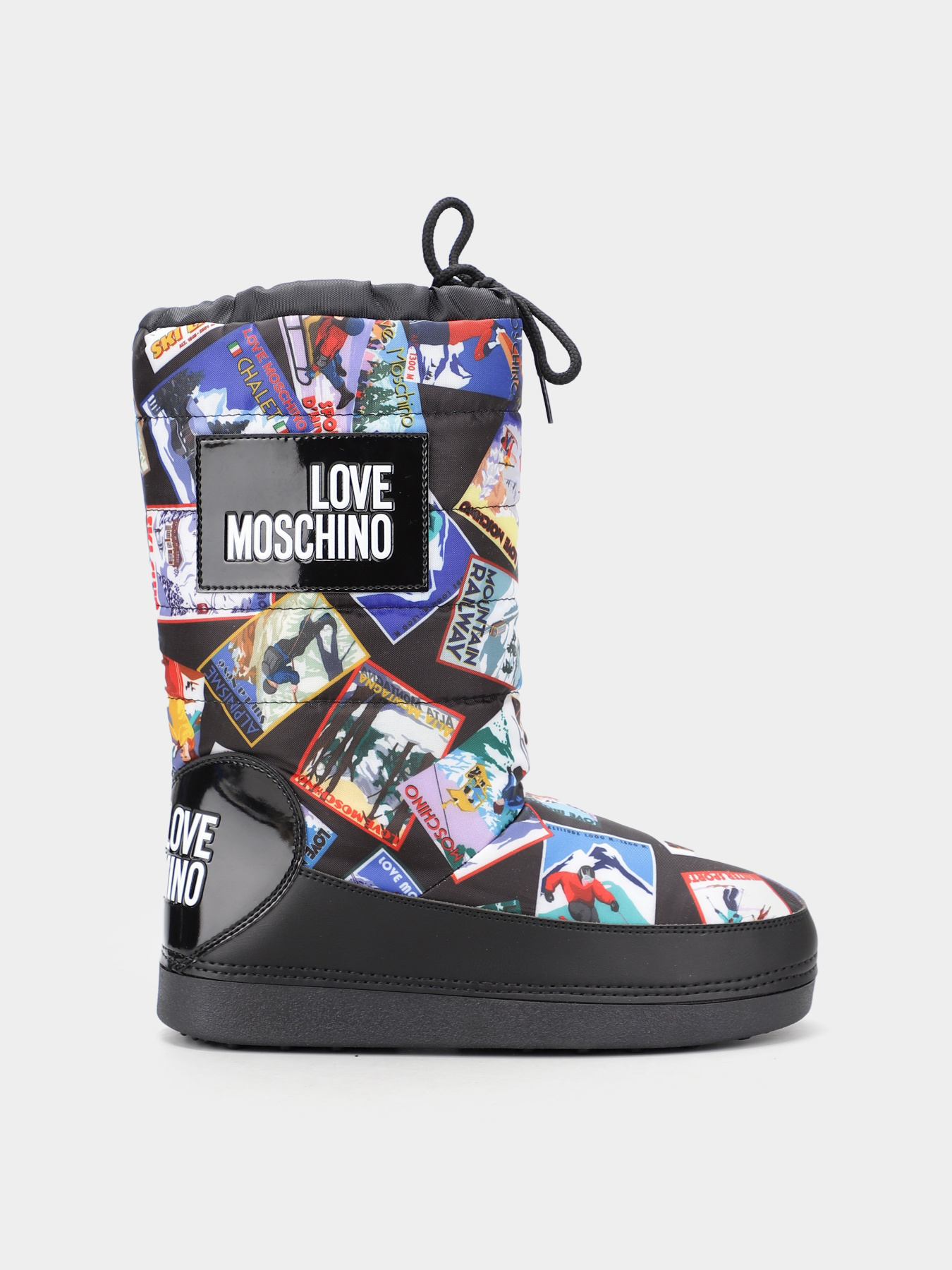 Чоботи дутики Love Moschino модель 1211203_чорний комб. Фото