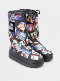 Чоботи дутики Love Moschino модель 1211203_чорний комб. Фото