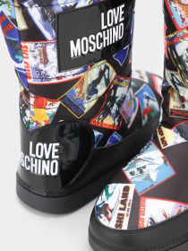 Чоботи дутики Love Moschino модель 1211203_чорний комб. Фото