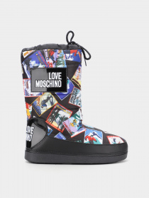 Чоботи дутики Love Moschino модель 1211203_чорний комб. Фото