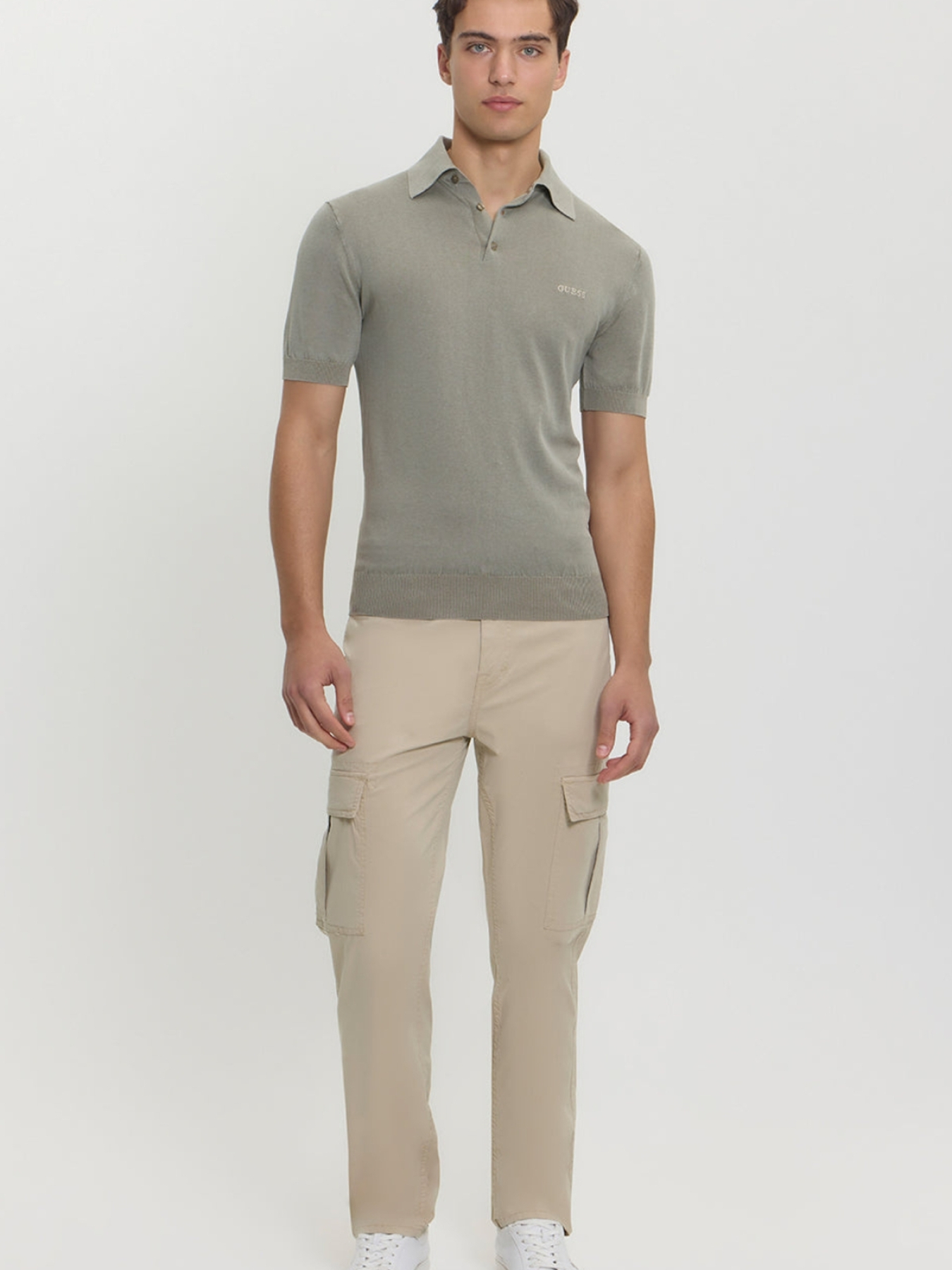 Мужское серое поло Guess модель M4GR07.Z3DN1;A81T Фото