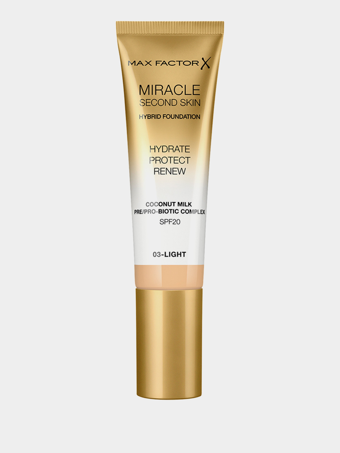 Тональная основа для лица Miracle Second Skin Foundation MAX FACTOR модель 3614229764765 Фото