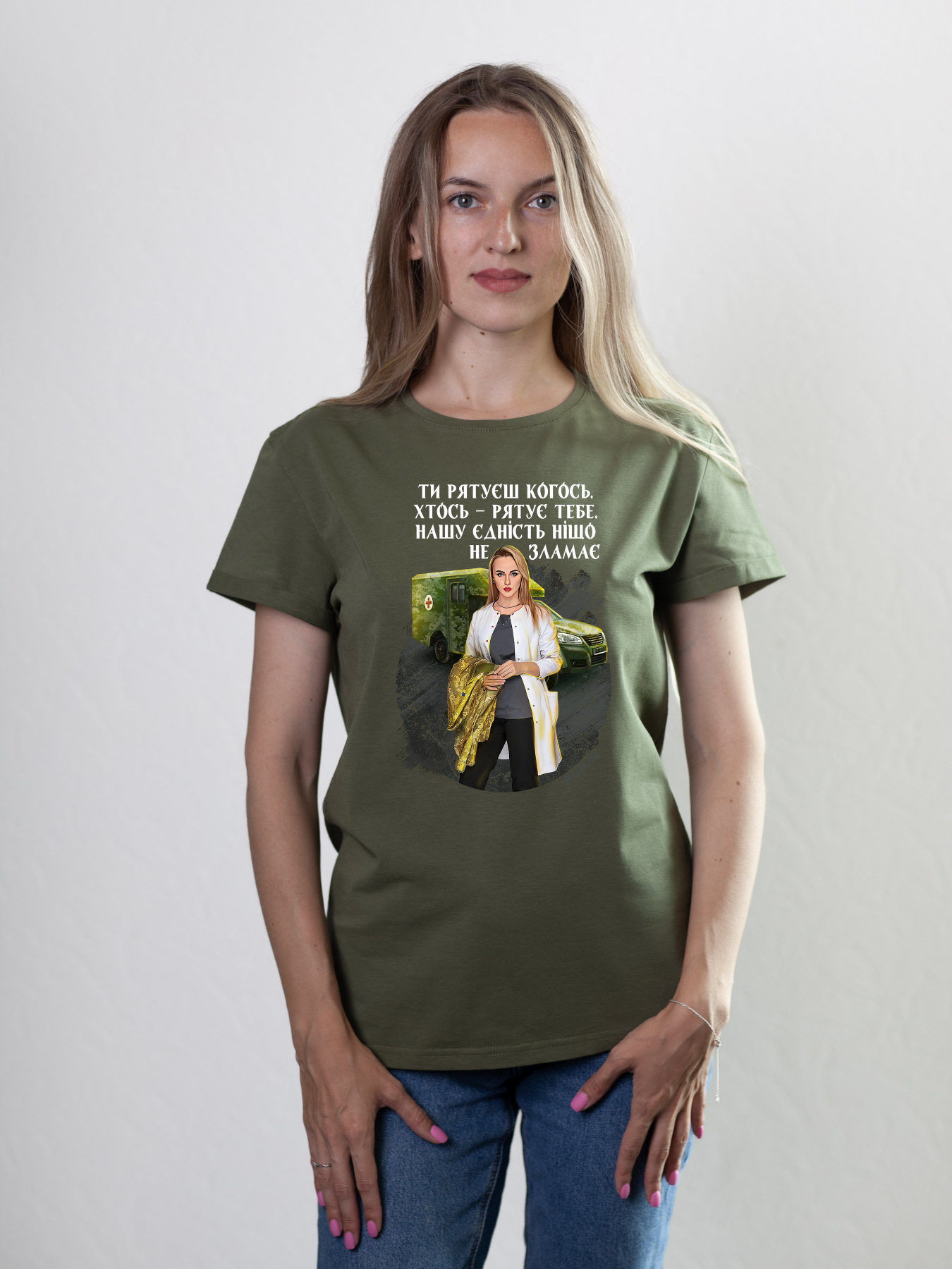 Футболка Military Women модель Рятівниця_олива Фото
