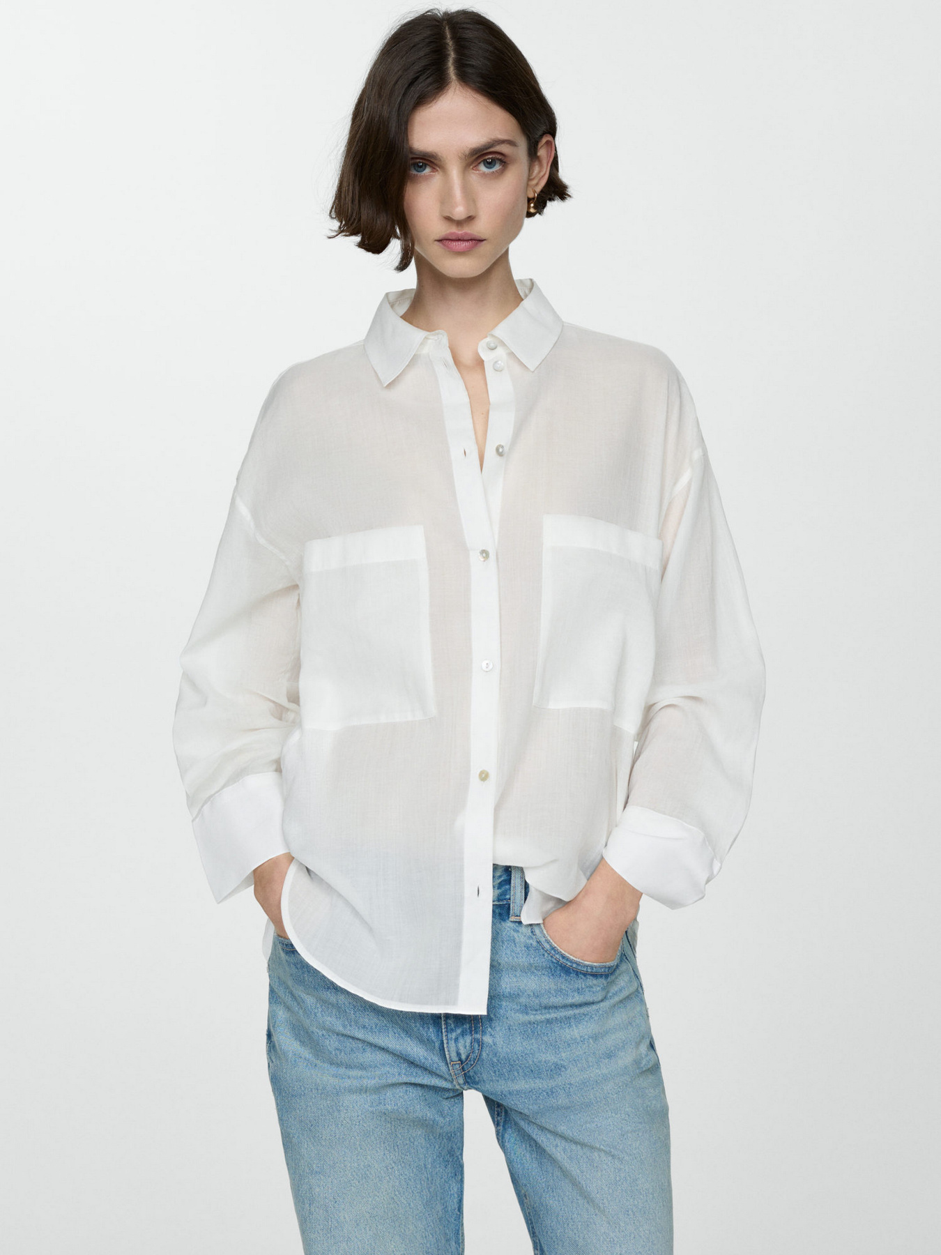 Рубашка повседневная MANGO Regina модель 67047111_1 Фото