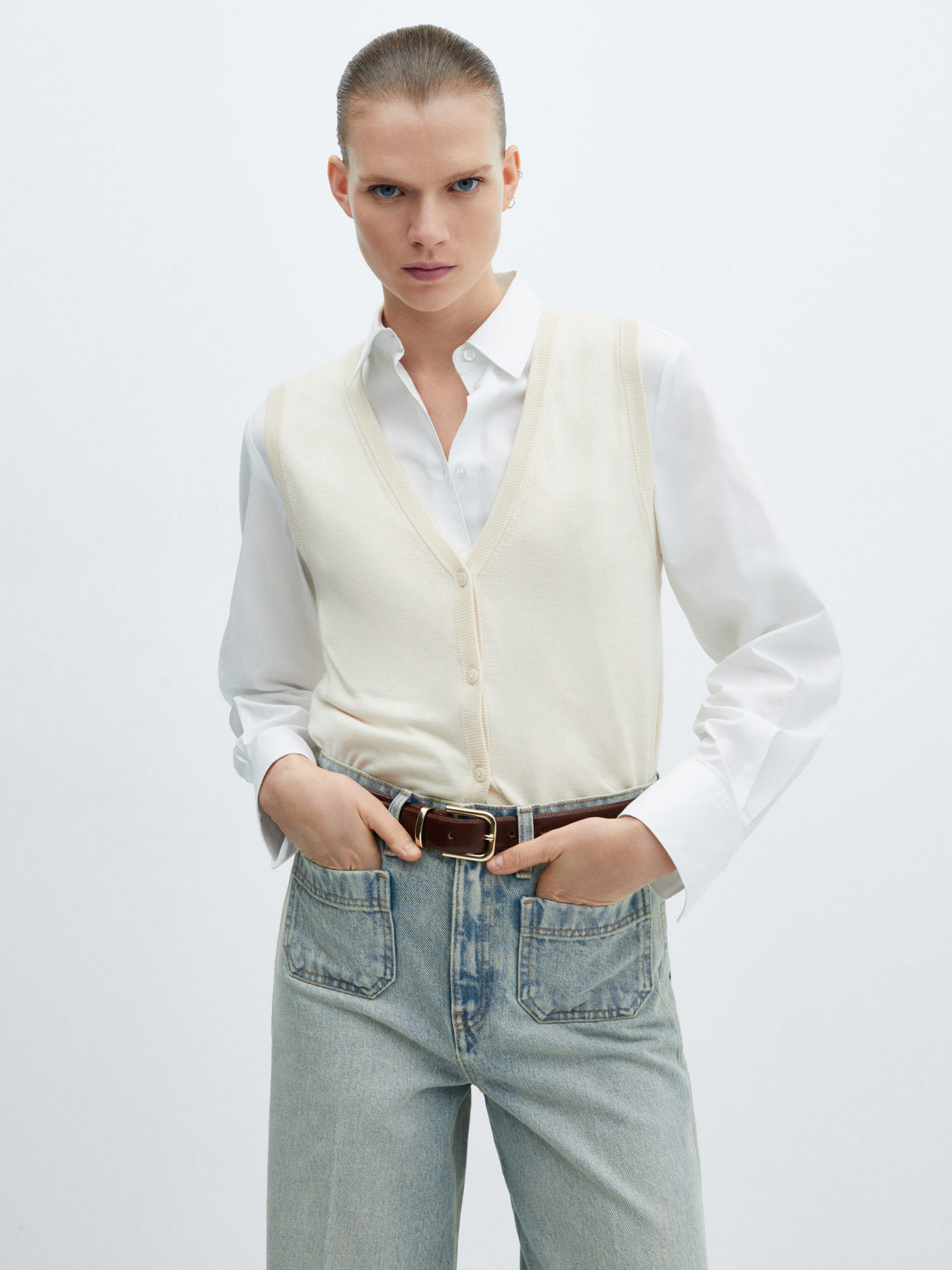 Широкие джинсы MANGO Emma модель 67075734_DI Фото