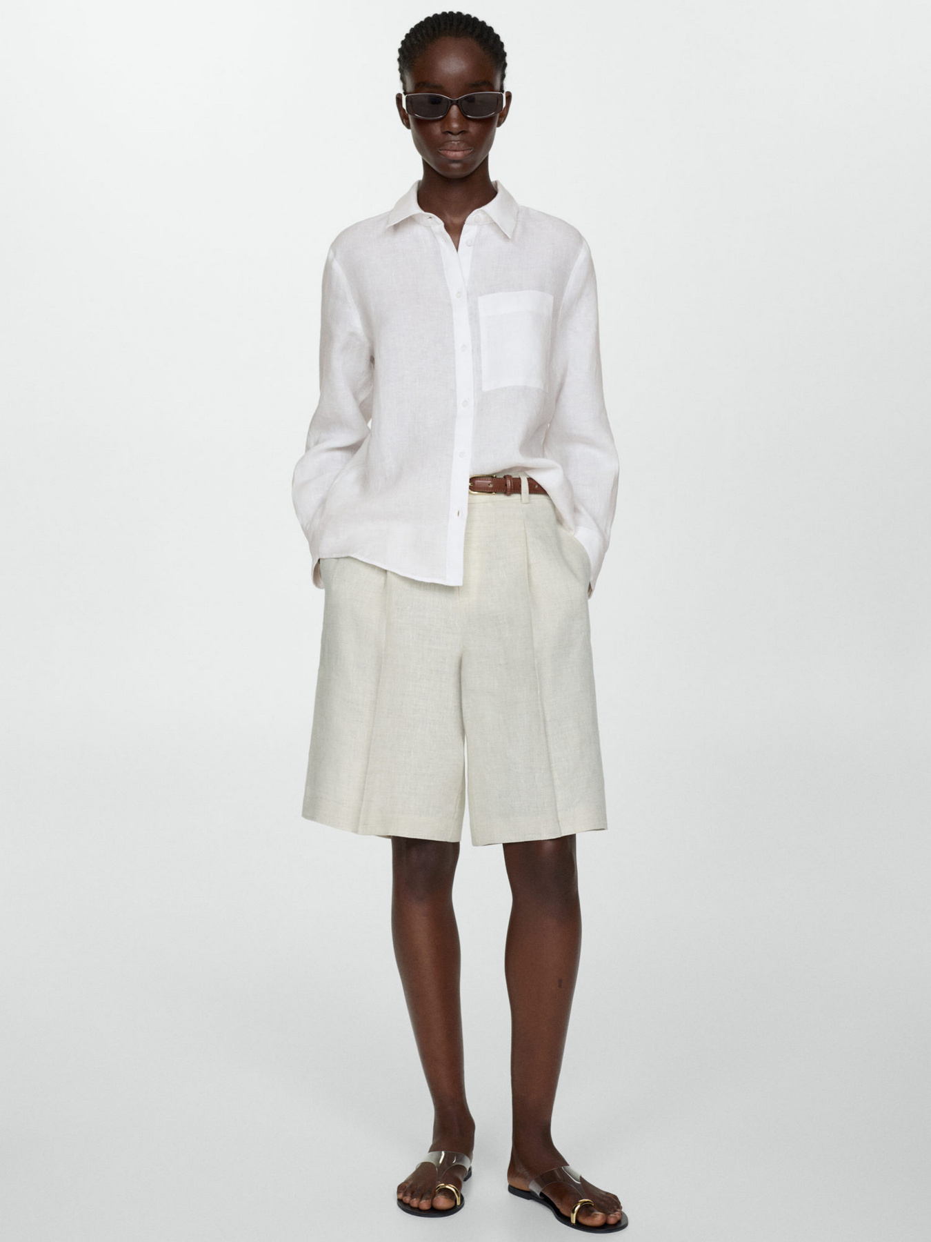 Сорочка MANGO Lino модель 67085722_2 Фото