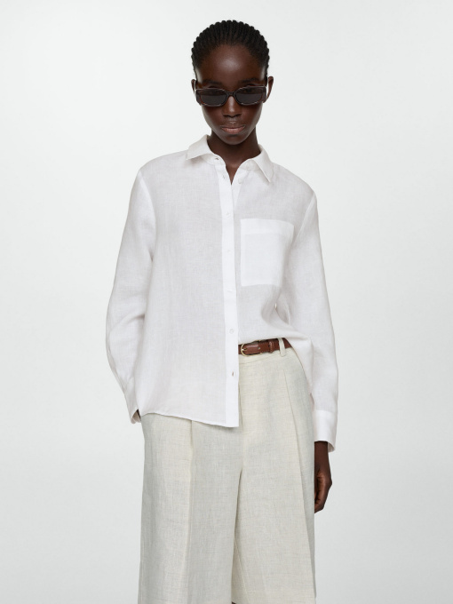 Рубашка MANGO Lino модель 67085722_2 Фото