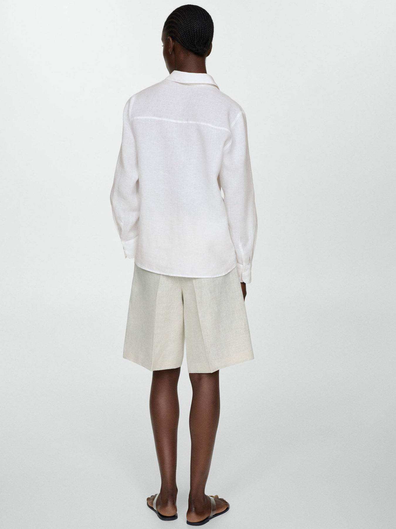 Рубашка повседневная MANGO Lino модель 67085722_2 Фото