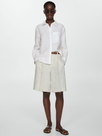 Рубашка повседневная MANGO Lino модель 67085722_2 Фото