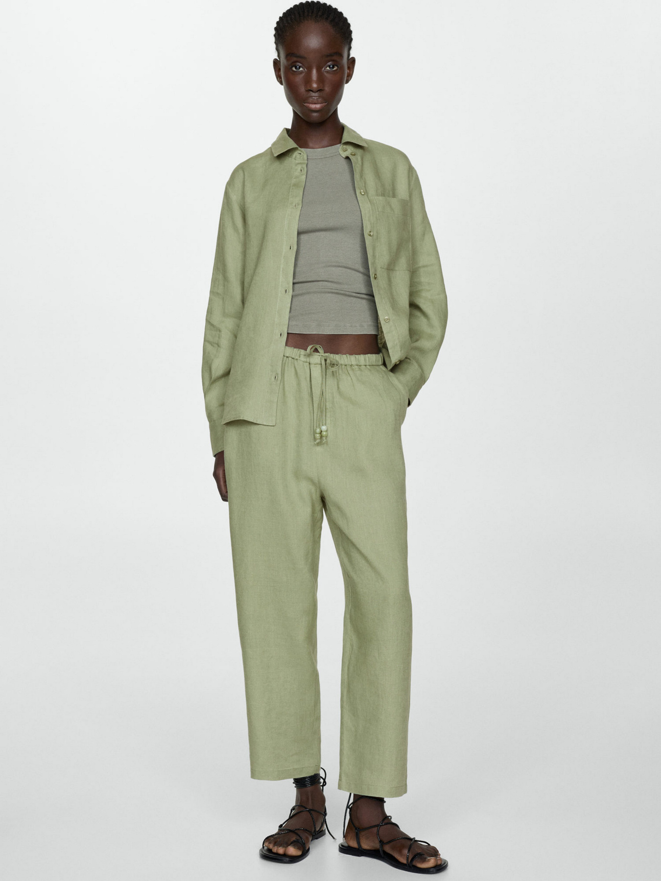 Сорочка MANGO Lino модель 67085722_43 Фото