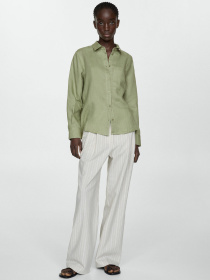 Рубашка повседневная MANGO Lino модель 67085722_43 Рубашка повседневная MANGO Lino модель 67085722_43 Фото