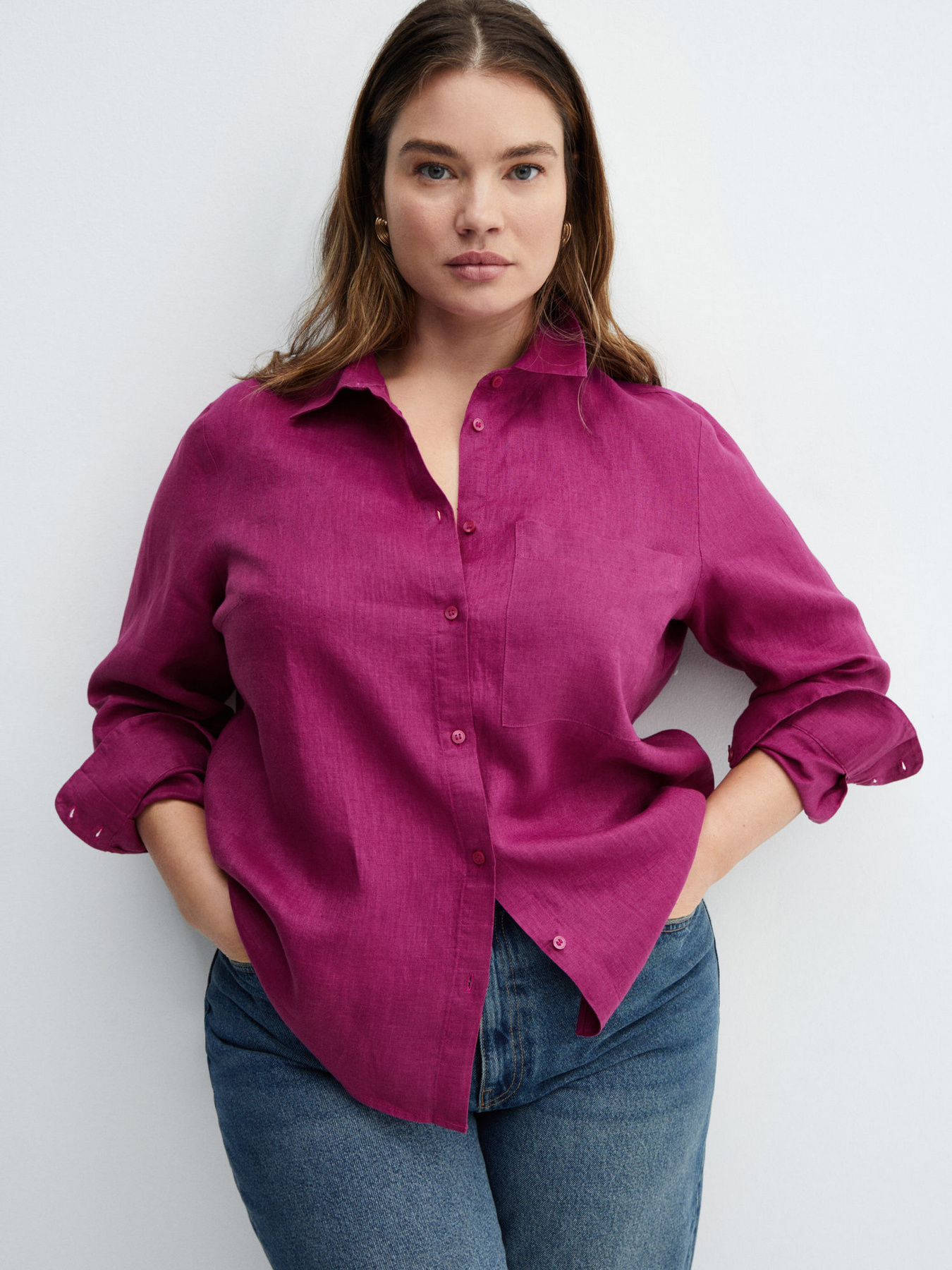 Рубашка MANGO Lino модель 67085722_88 Фото