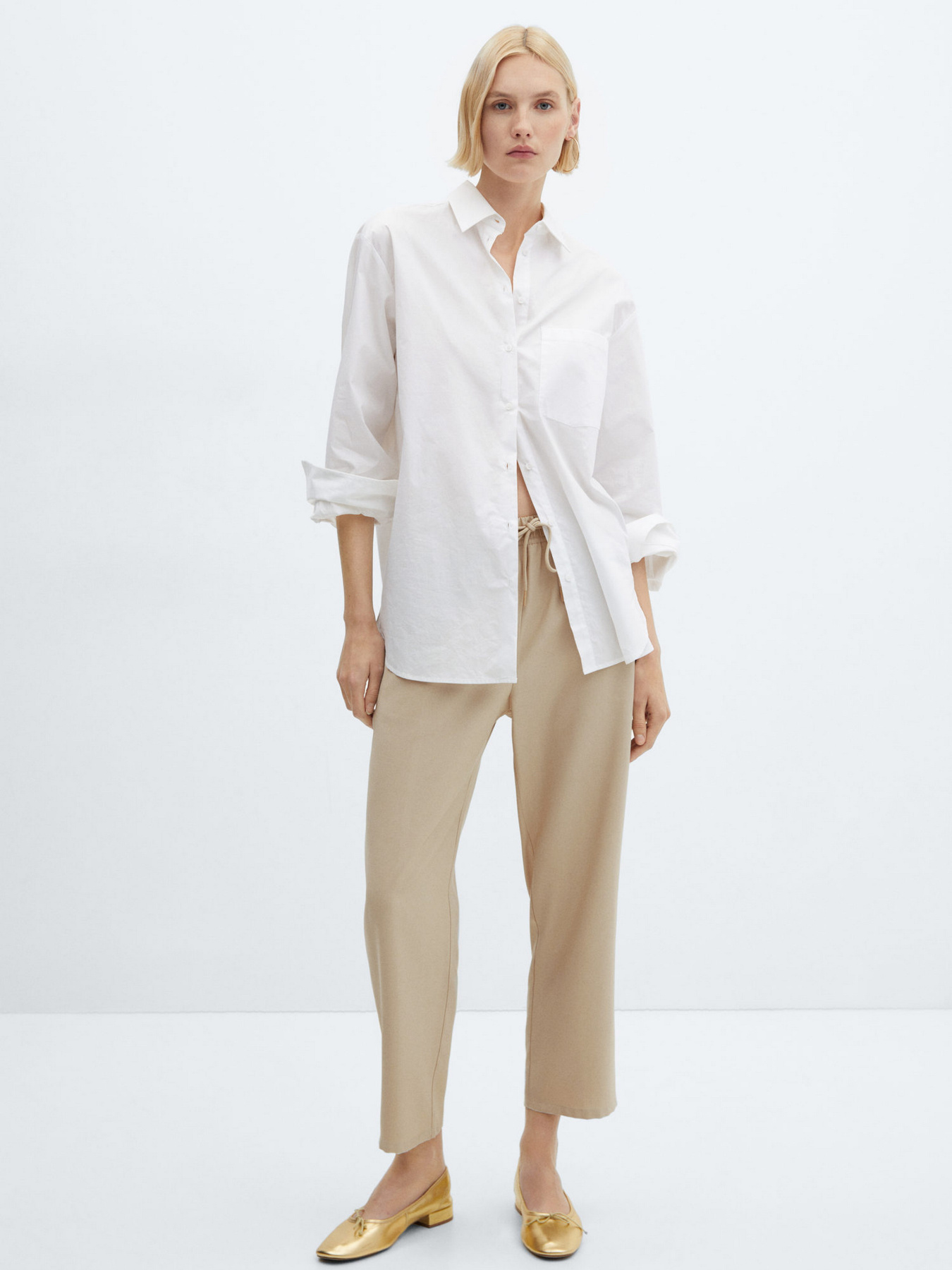 Штани повсякденні MANGO Fluido модель 67085723_8 Фото