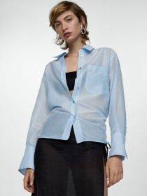 Рубашка повседневная MANGO Cosilk модель 67007133_50 Фото