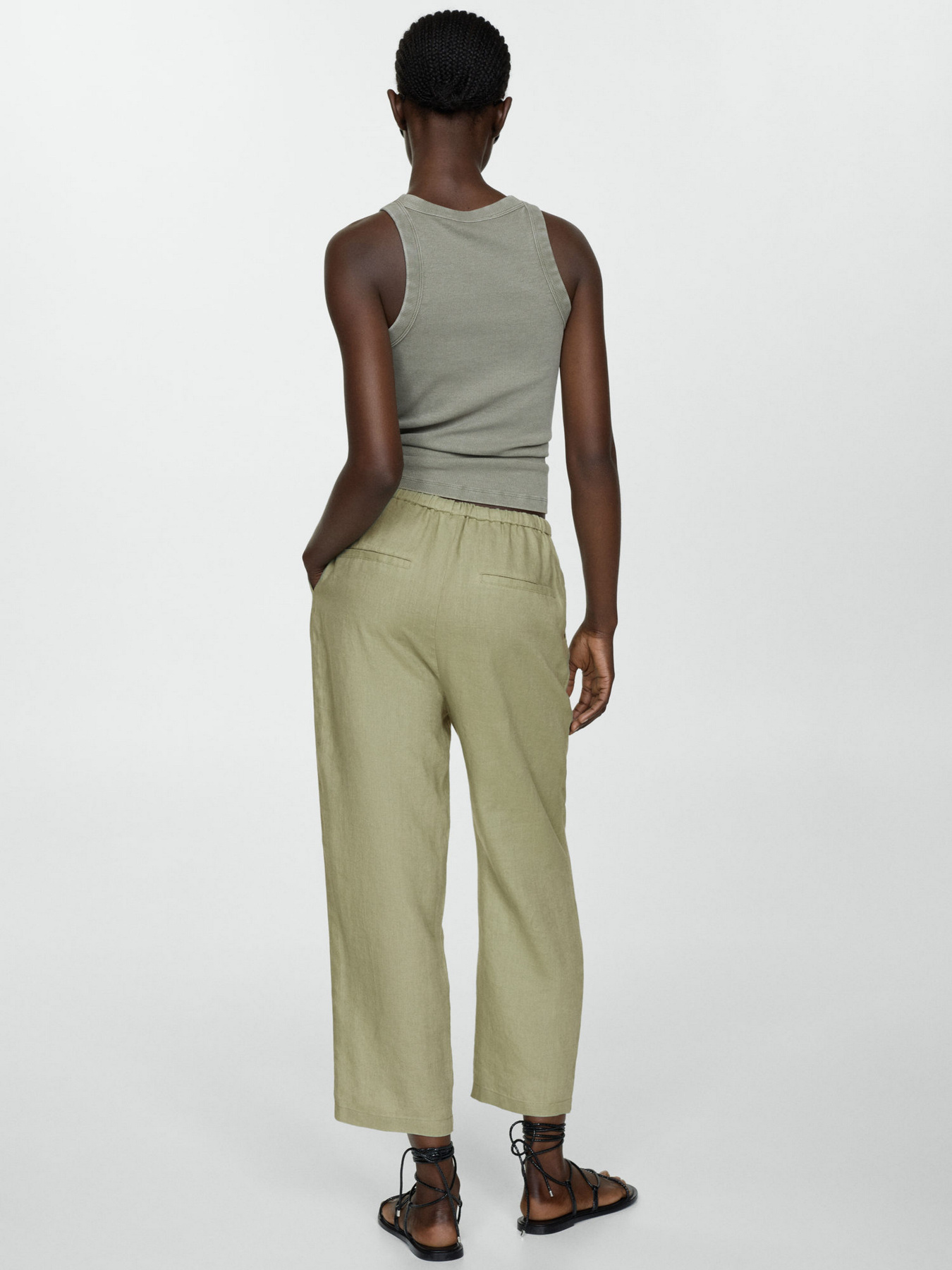 Брюки повседневные MANGO Linen модель 67075724_43 Фото