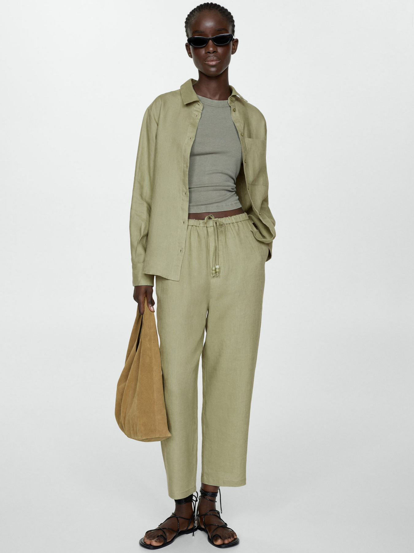 Брюки повседневные MANGO Linen модель 67075724_43 Фото