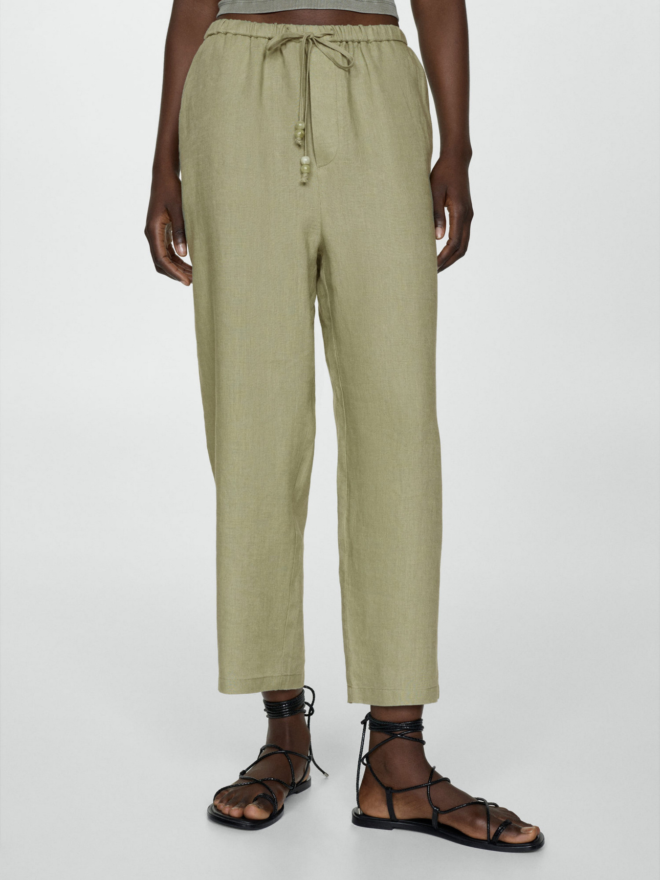 Брюки повседневные MANGO Linen модель 67075724_43 Фото