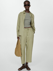 Брюки повседневные MANGO Linen модель 67075724_43 Фото