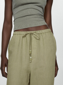 Брюки повседневные MANGO Linen модель 67075724_43 Фото