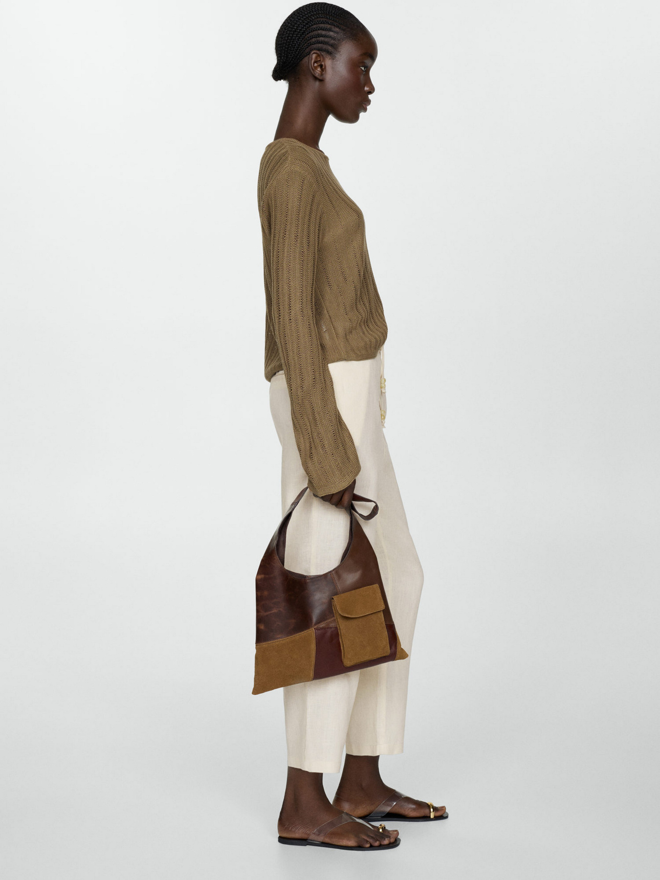 Штани повсякденні MANGO Linen модель 67075724_5 Фото