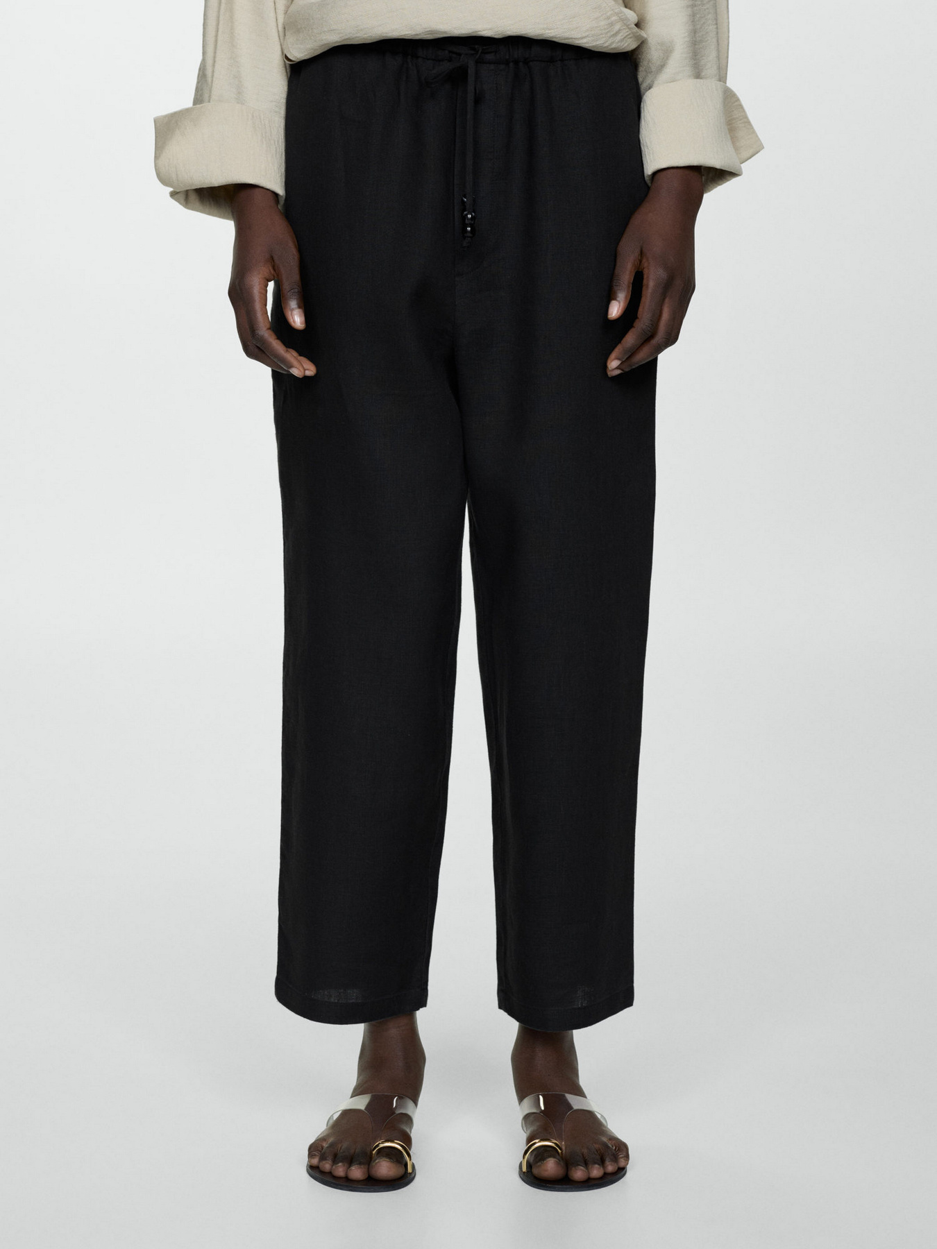 Брюки повседневные MANGO Linen модель 67075724_99 Фото