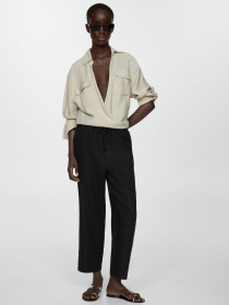 Брюки повседневные MANGO Linen модель 67075724_99 Фото