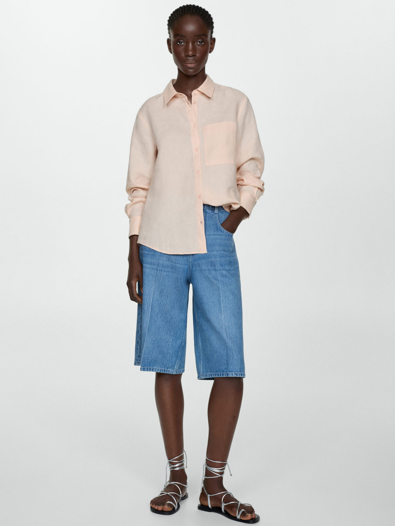 Сорочка MANGO Lino модель 67085722_83 Фото