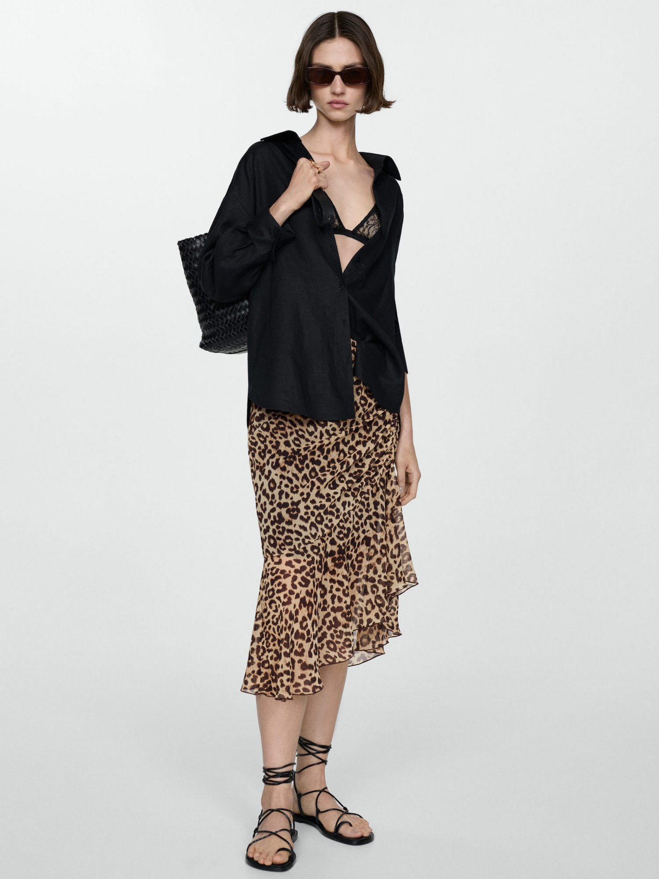 Спідниця міді MANGO Leo модель 77010378_99 Фото