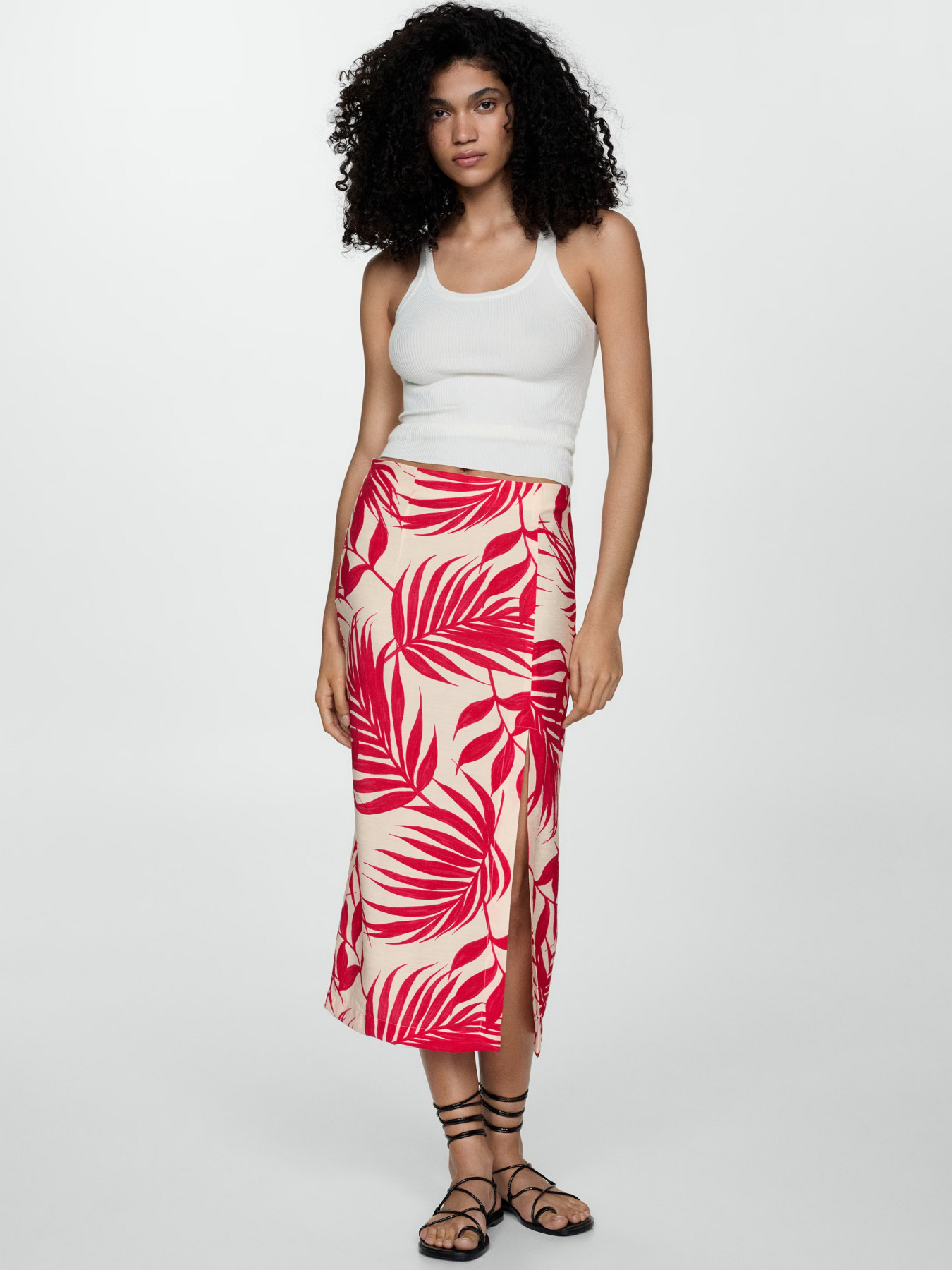 Юбка миди MANGO Hawai модель 77040349_5 Фото