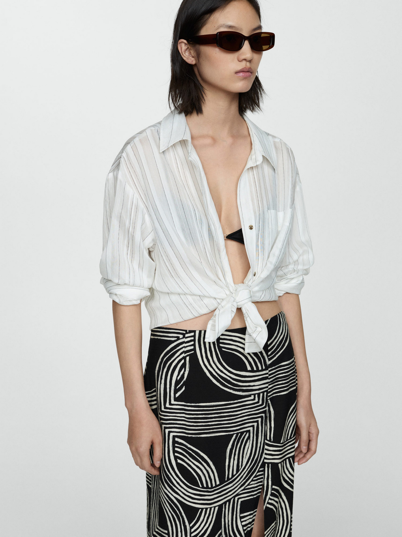 Юбка миди MANGO Hawai модель 77040349_99 Фото