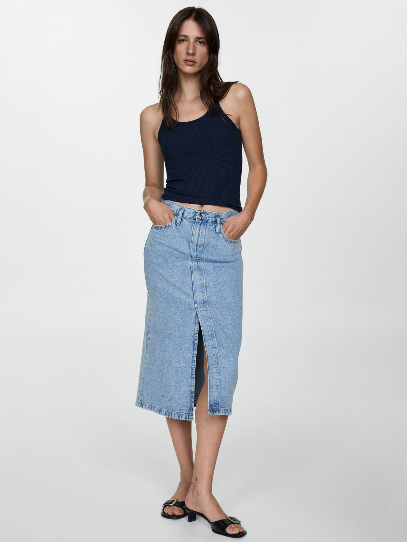 Джинсова спідниця MANGO Soleil модель 77040364_TC Фото