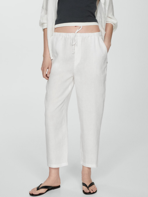 Повседневные штаны MANGO Linen модель 77050332_1 Фото