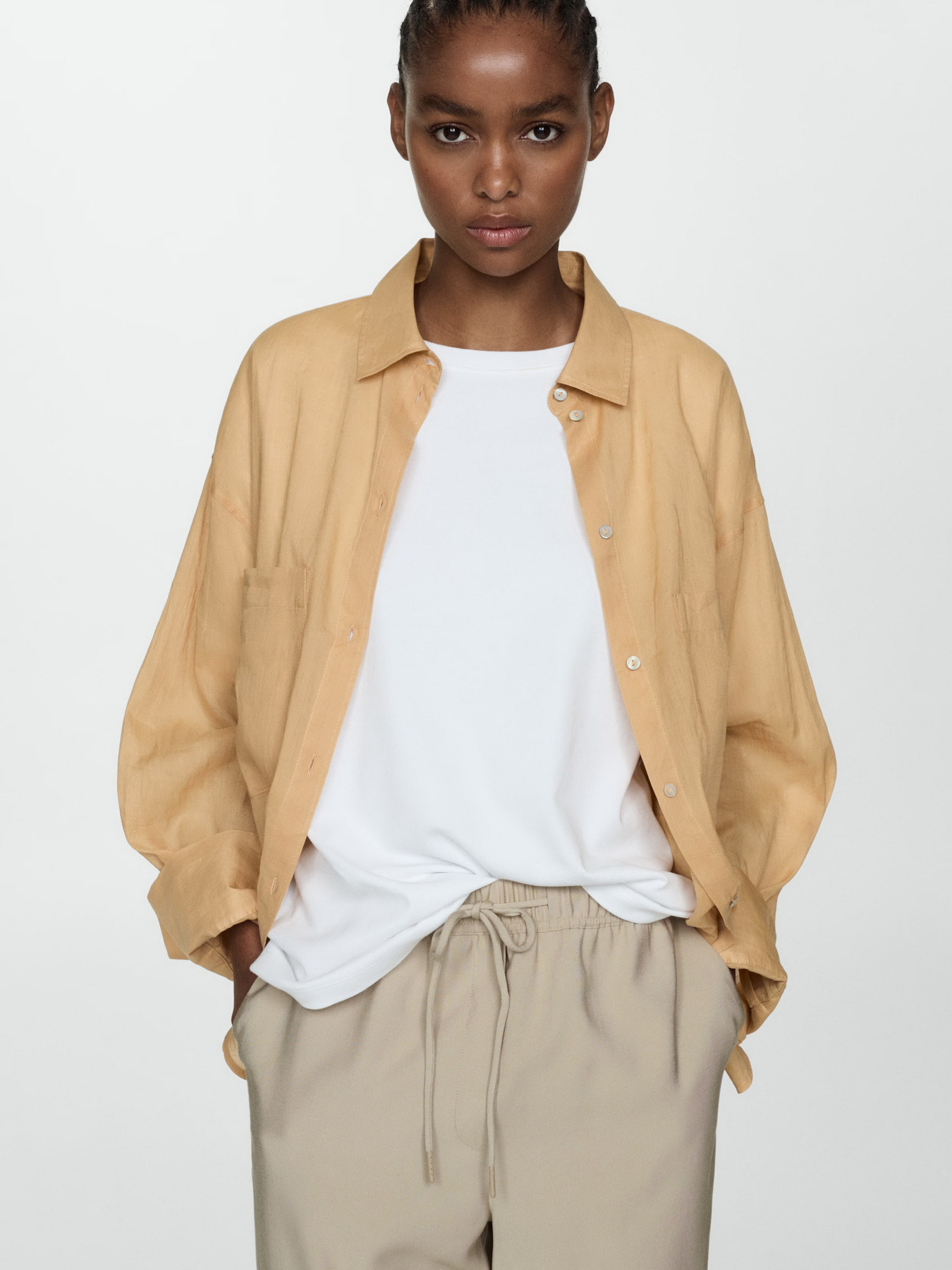 Брюки повседневные MANGO Fluido модель 77060350_8 Фото