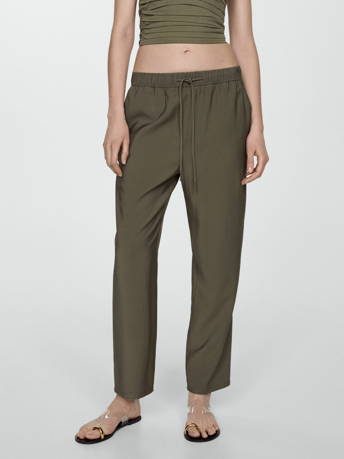 Повседневные штаны MANGO Fluido модель 77060350_37 Фото