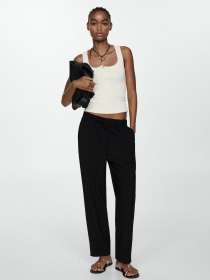 Повседневные штаны MANGO Fluido модель 77060350_99 Повседневные штаны MANGO Fluido модель 77060350_99 Фото