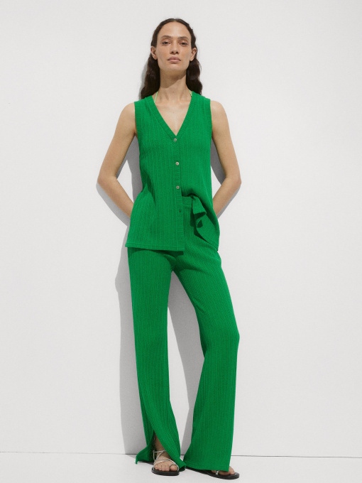 Брюки палаццо MANGO Lime модель 77062005_43 Фото